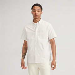 mens-organic-short-sleeve-oxford-shirt-sahara-off-white | primary