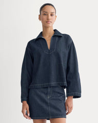 womens-cropped-denim-tunic-tungsten-rinse | primary