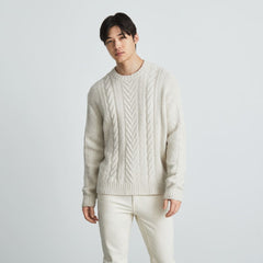 mens-felted-merino-cable-knit-crew-hthr-oat | primary
