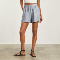 womens-linen-boxer-short-blue-white | primary