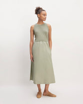 womens-supima-high-neck-riviera-dress-sage-green | primary