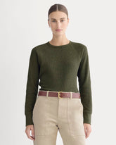 womens-slim-fit-crew-in-cozy-waffle-heather-beech | primary