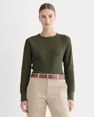 womens-slim-fit-crew-in-cozy-waffle-heather-beech | primary
