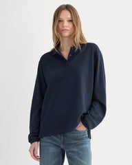 womens-oversized-pique-polo-deep-navy | primary