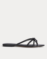 womens-leather-bow-sandal-black | primary