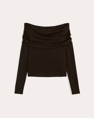 womens-off-shoulder-top-butterluxe-black | alt