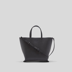 womens-luxe-mini-italian-leather-tote-black | primary