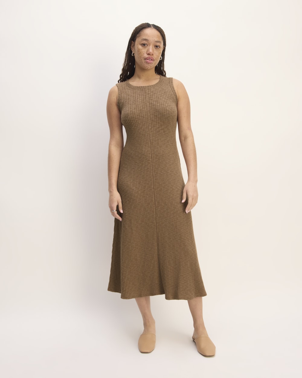 womens-rib-knit-a-line-tank-dress-cocoa-brown | primary