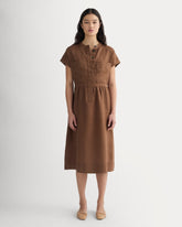 womens-linen-workwear-midi-dress-cedarwood | primary