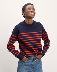 womens-cotton-merino-crewneck-sweater-navy-poppy-red | primary