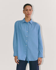 womens-gathered-shirt-silky-cotton-bluebell | primary