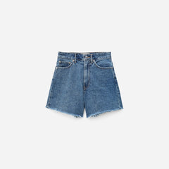 womens-a-line-denim-short-med-indigo | alt