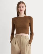 womens-cropped-crew-top-ultrafine-merino-heathered-toffee | primary