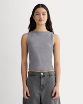 womens-selfie-boatneck-tank-heather-grey | primary
