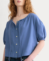 womens-gauze-button-up-soft-cobalt