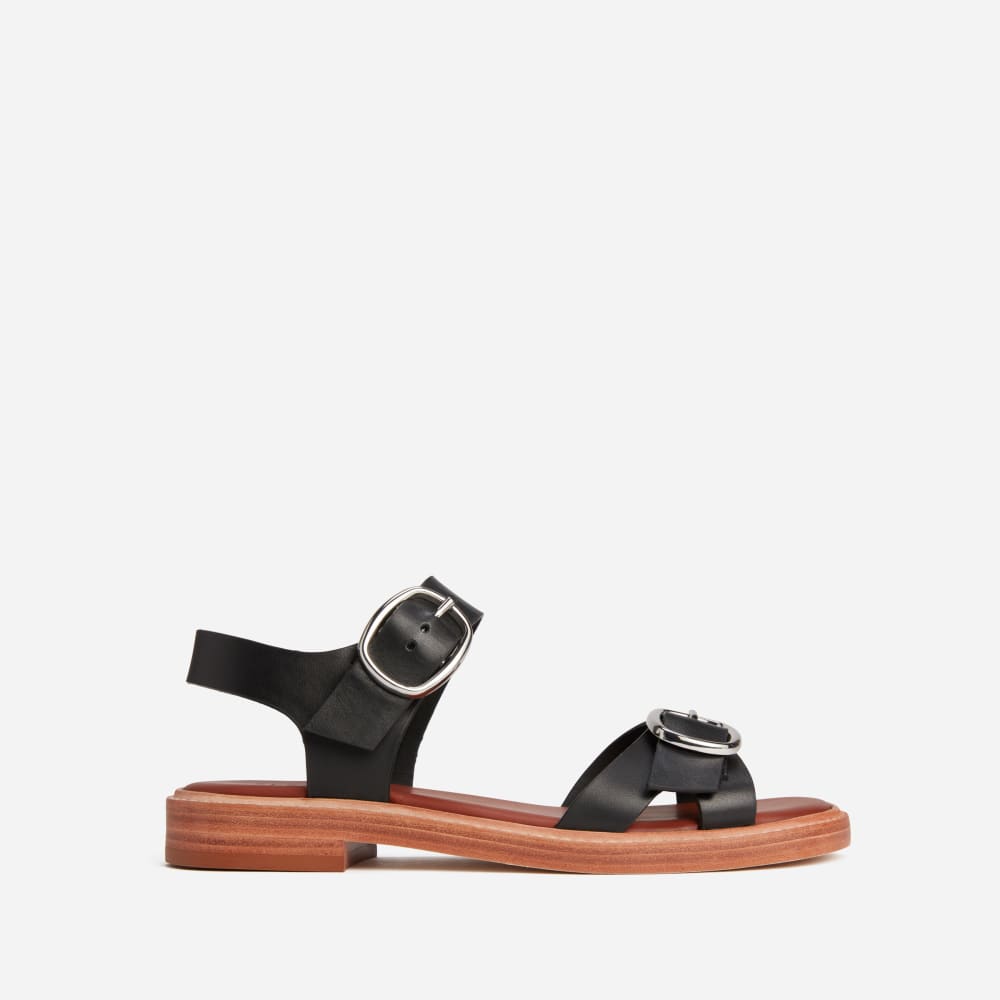womens-italian-leather-buckle-sandal-washed-charcoal | alt