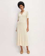 womens-viscose-knit-polo-midi-dress-beige | primary
