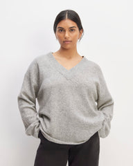 womens-cozy-stretch-v-neck-sweater-heathered-grey | primary