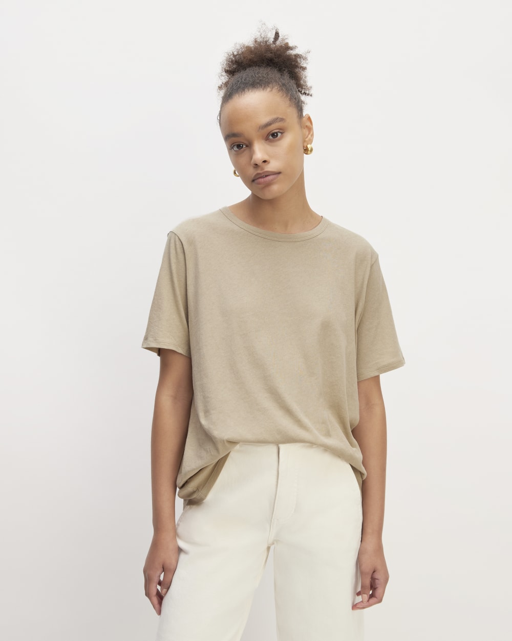 womens-air-oversized-crew-tee-trench-coat-khaki | primary