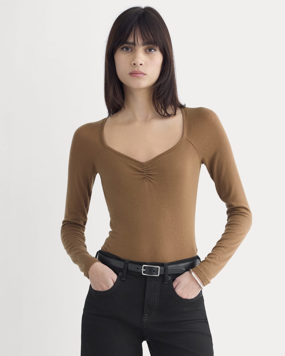 womens-sweatheart-neck-top-in-butterluxe-toffee | primary