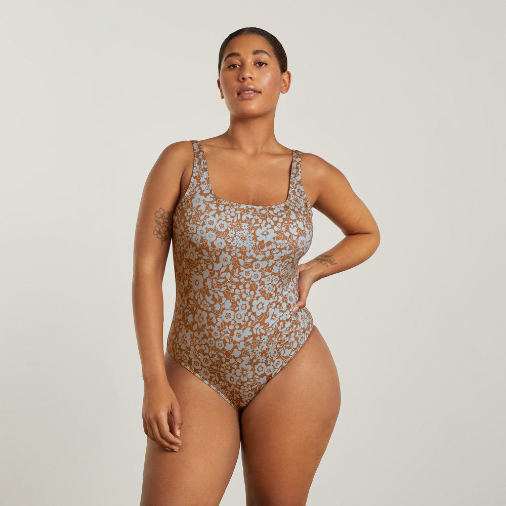womens-square-neck-one-piece-honey-floral | primary