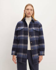 womens-rewool-oversized-shirt-jacket-navy-shadow-plaid | primary