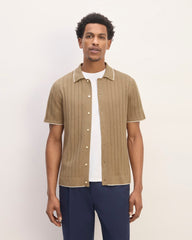 mens-no-sweat-button-down-polo-dark-camel | primary