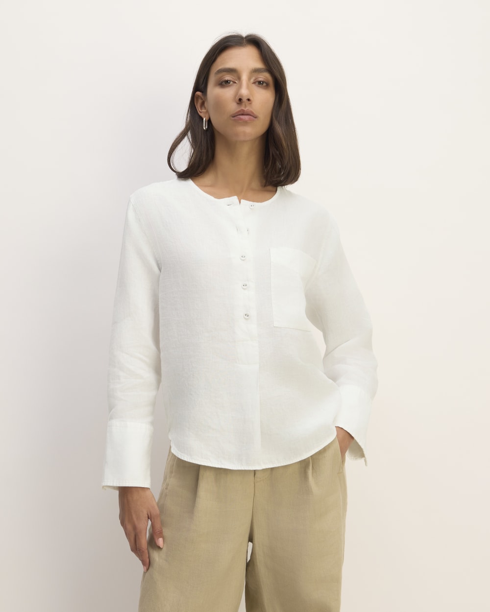 womens-linen-popover-shirt-white | primary