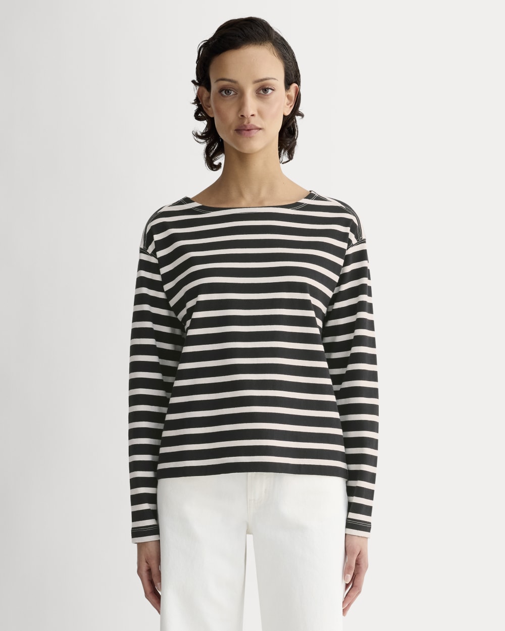 womens-modern-breton-tee-black-bone | primary
