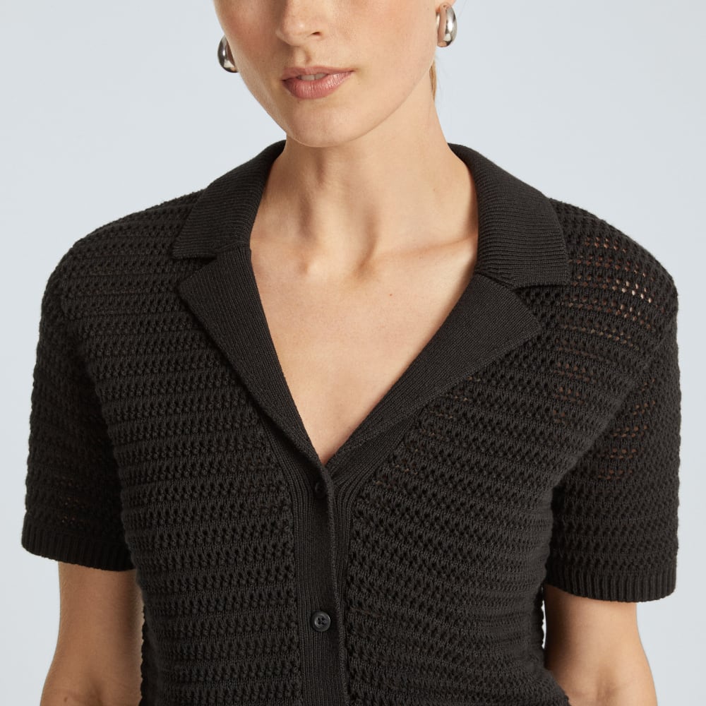 womens-crochet-knit-polo-black