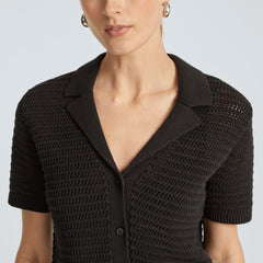 womens-crochet-knit-polo-black