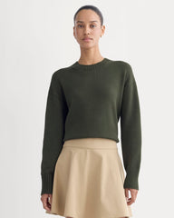 womens-organic-cotton-crew-sweater-dark-green | primary