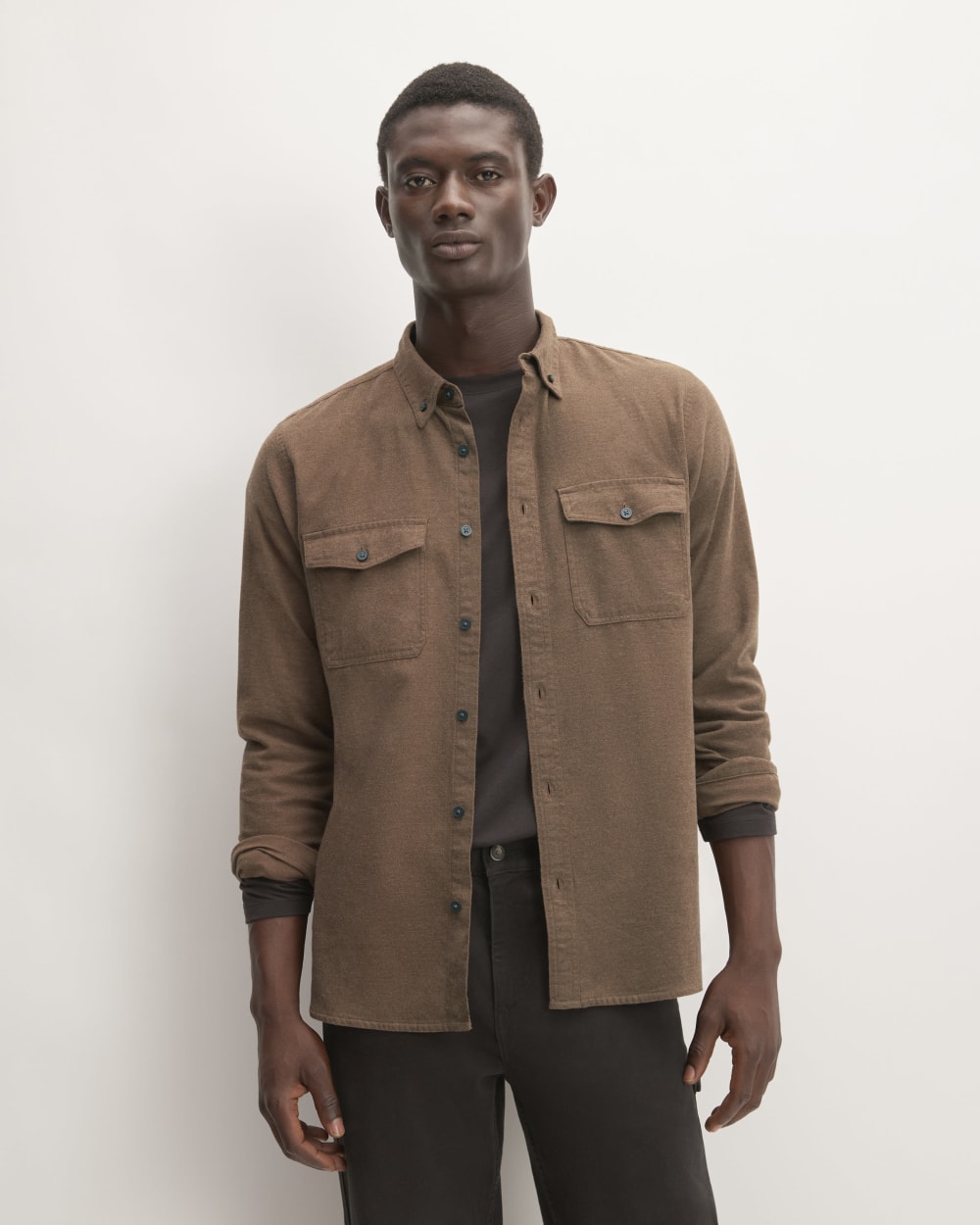 mens-modern-flannel-shirt-heathered-cocoa-brown | primary