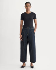 womens-high-rise-pleated-jean-dark-indigo | primary