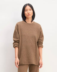 womens-cozy-stretch-crew-heathered-toasted-coconut | primary