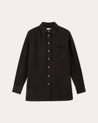 womens-washable-silk-oversized-shirt-black | alt
