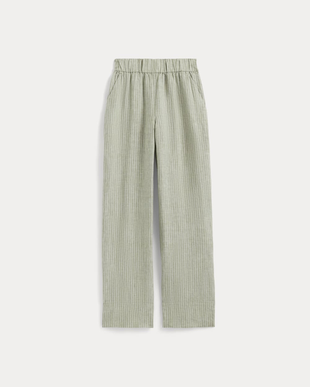 womens-linen-easy-pant-oil-green-white | alt