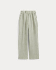 womens-linen-easy-pant-oil-green-white | alt