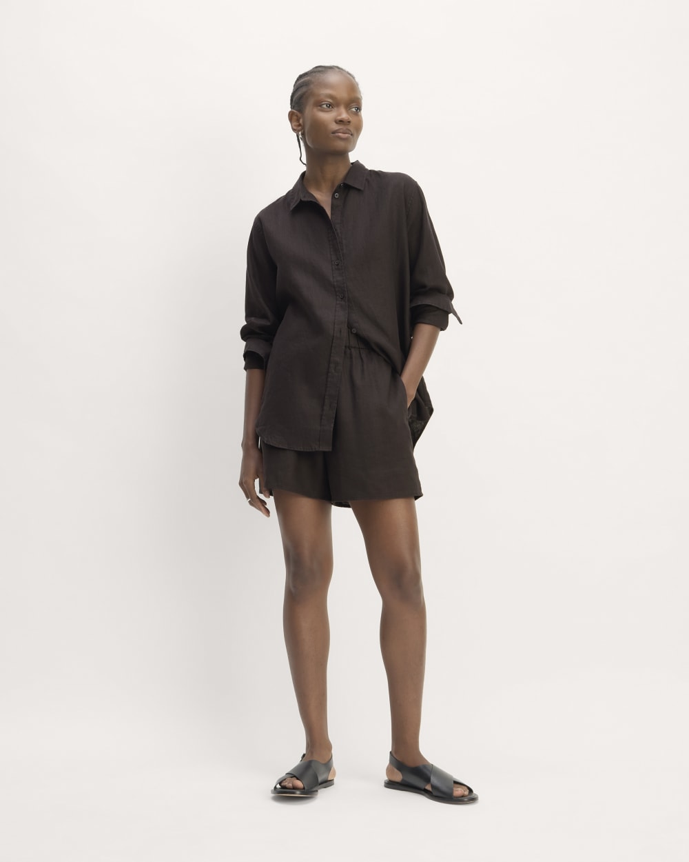 womens-linen-easy-short-black | primary