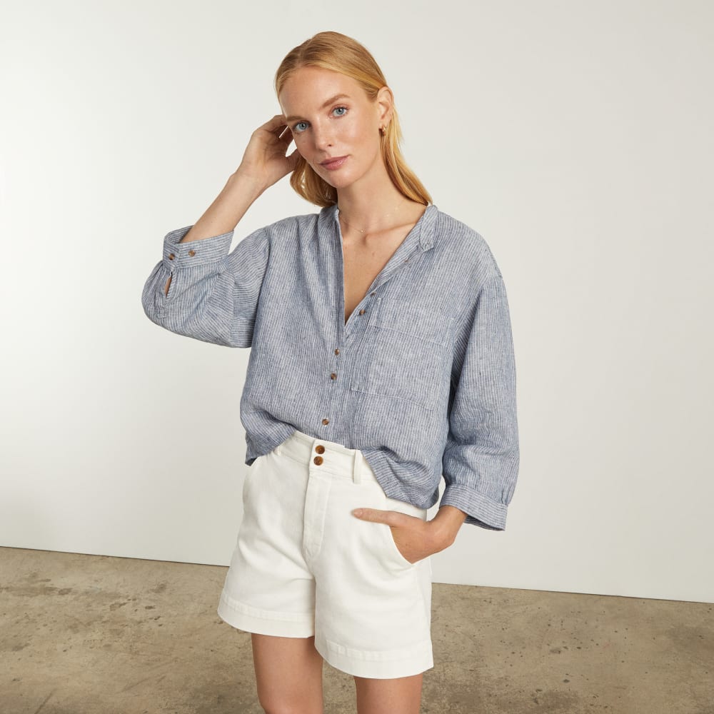 womens-linen-billow-blouse-blue-pinstripe