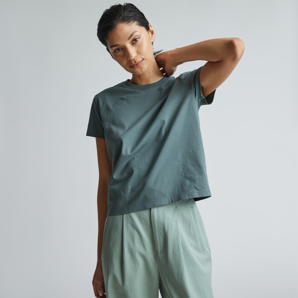 womens-organic-cotton-box-cut-tee-green-balsam | primary
