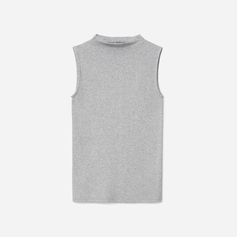 womens-pima-micro-rib-funnel-neck-tank-hthr-grey | alt