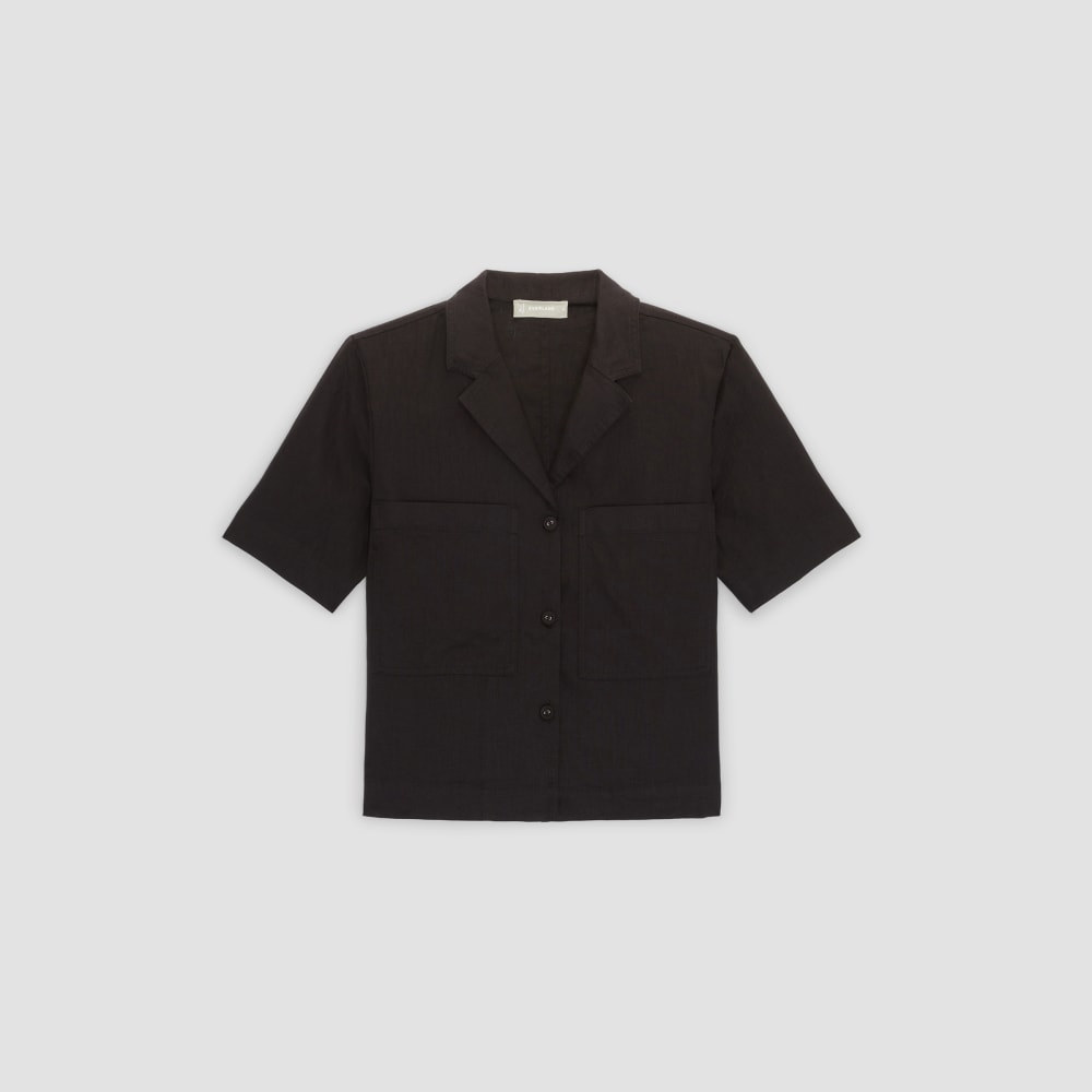 womens-linen-workwear-shirt-black | alt