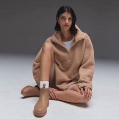 womens-renew-fleece-half-zip-tan
