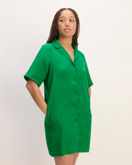 womens-linen-shirt-dress-grass-green | primary