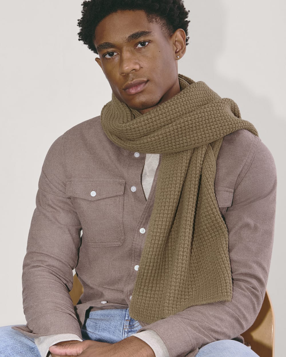 mens-wool-waffle-scarf-camel | alt