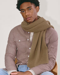 mens-wool-waffle-scarf-camel | alt