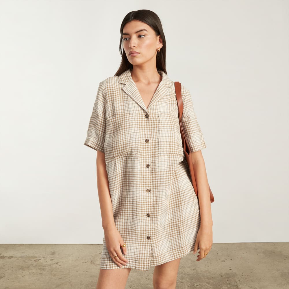 womens-linen-workwear-dress-coffee-grid | alt