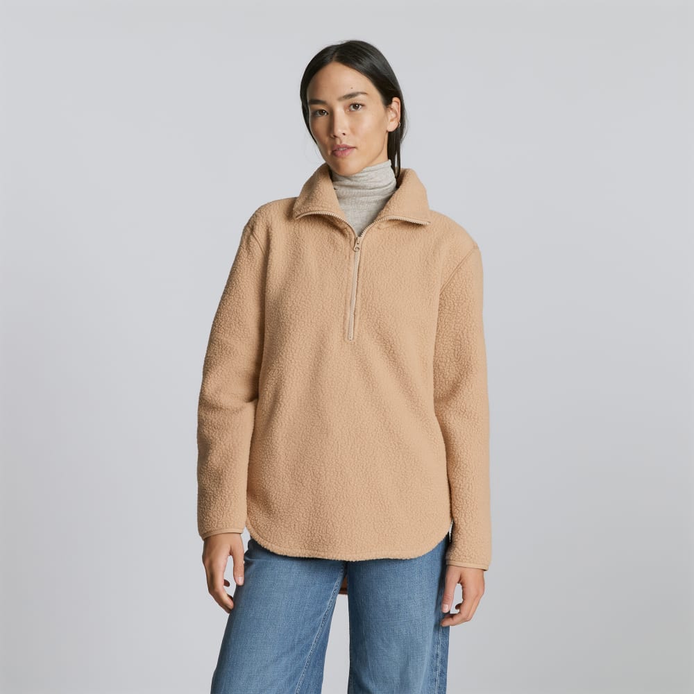 womens-renew-fleece-half-zip-tan