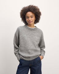 womens-alapaca-ribbed-cocoon-crew-heather-stone-grey | primary